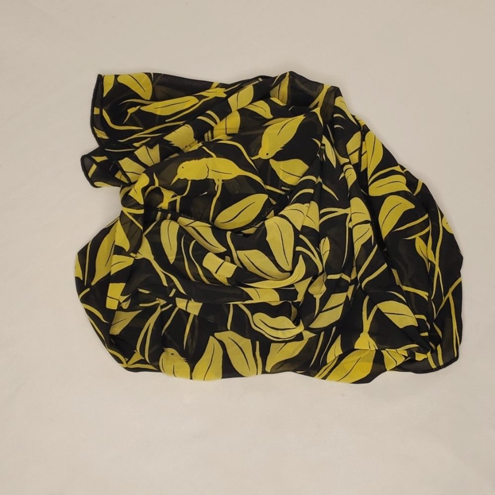 Women's Fashion Scarf yellow amd black birds